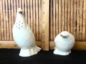 Lenox Game Bird Pheasants Salt & Pepper Shakers / Porcelain / Ivory & Gold - Picture 1 of 4