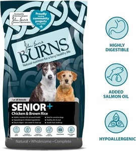 Burns Natural Nutrition Chicken & Brown Rice Delicious Senior Dry Dog Food *2kg* - Picture 1 of 4