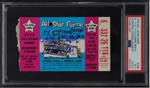 Johnny Bench Signed 1970 Baseball All-Star Game Ticket PSA 3 DNA Certified 9 - Picture 1 of 6