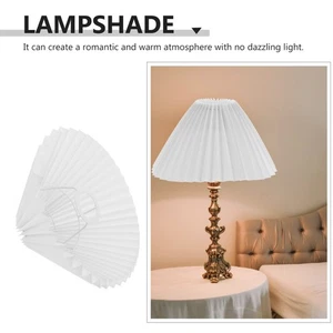 Lampshade Table Accessories Small Pleated White Cloth Wall Light Cover Durable - Picture 1 of 12