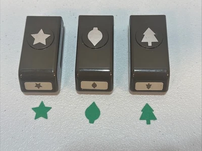 Stampin’ Up! MERRY MINIS Punch Pack - Set of 3 - Tree, Star, Ornament Lot #PP1 - Image 1 of 4