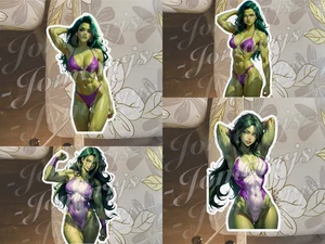 L'incroyable Hulk She Hulk autocollant décalcomanie bikini waifu 03-06 voiture imperméable - Photo 1/7