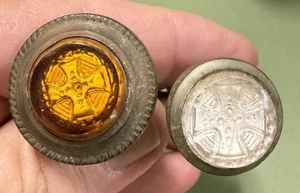 2 clavos colgantes antiguos victorianos con hilo de sulfuro cruzado maltés y sin cordones - Imagen 1 de 9