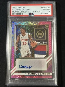 2023-24 Panini Recon Marcus Sasser RC Auto RPA #'d/18 FOTL 3 colori Patch POP 1 - Foto 1 di 4