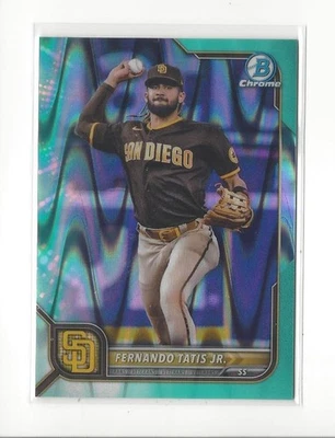 2022 Bowman Chrome Aqua RayWave Refractor #83 Fernando Tatis Jr. Padres /199  - Image 1 of 2