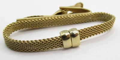 Cierre de clip de corbata Swank vintage de malla firmada para hombre joyería Foto 1 de 2