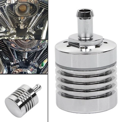 Bote respirador de motor cromado ventilado para Harley Dyna Road Street Glide V-Rod Foto 1 de 4