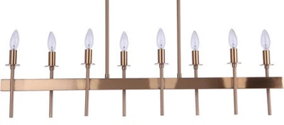 Craftmade 54378 Larrson 8 Light 5"W Taper Candle Chandelier - Brass - Image 1 of 4