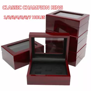 2/3/4/5/6 Meisterschaftsring Vitrine Holz Sammlung Etui Aufbewahrung Halter - Bild 1 von 29