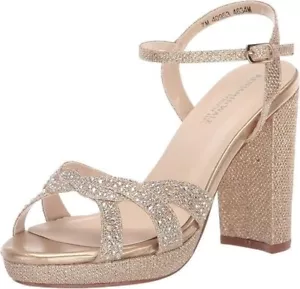 Benjamin Walk Touch Ups Ava Women's Sandal Champagne Heeled Sandals Shoes Sz 11 - Picture 1 of 7
