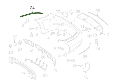 Mercedes-Benz Rear RH Outer Molding (1) - 2048851221 - For MBZ C-Class 2008-2011 - Изображение 1 из 4