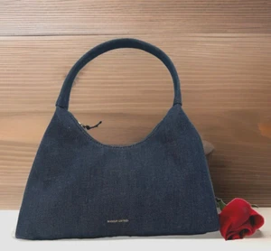 AUTH $495 NWT Mansur Gavriel Women’s Mini Candy Denim Top Handle Bag-Dark Blue - Picture 1 of 18