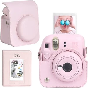 Blossom Pink Cover For Fujifilm Instax Mini 12 Camera Case + Strap / Photo Album - Picture 1 of 8