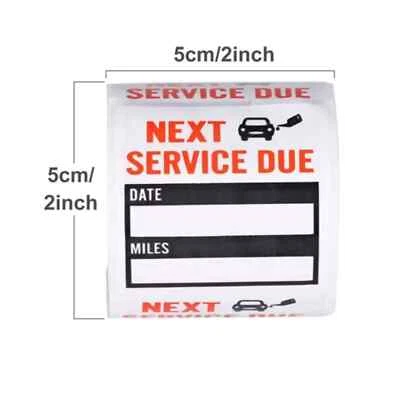 Oil Change Stickers Service Due Reminder White - 20 pcs - Image 1 of 3