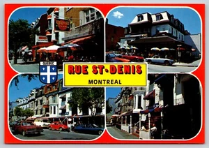 Postcard Canada Quebec Montreal Rue St. Denis Multiview 27A - Picture 1 of 2