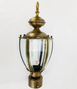 American Lantern Antique Brass Pole Outdoor Vintage - Picture 1 of 5