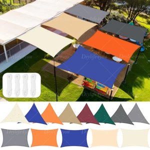 Waterproof Shade Sail Patio Awning Outdoor Garden Pool Sun Canopy Shelter Cover - Picture 1 of 81