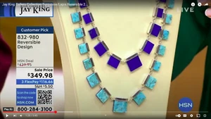 Jay King Gallery Sterling Silver Turquoise/Lapis Reversible 28" Necklace-$439.75 - Picture 1 of 10