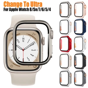 Upgrade to Ultra Glass Screen Protector For Apple Watch 9 8 7 6 5 4 PC Cover - Picture 1 of 30