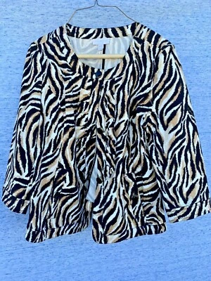 OFERTA @ Charter Club Chaqueta Blazer Tigre Rayas Cebra Talla Pequeña PEQUEÑA PS ❤️ tb9j1 Foto 1 de 4