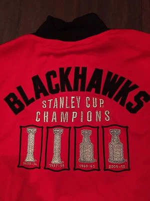 Nueva chaqueta con cremallera Chicago Blackhawks para hombre mediana CCM Stanley Cup Champion. NHL  Foto 1 de 4