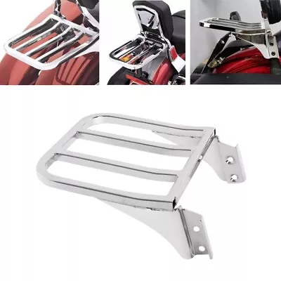 Chrome Sissy Bar Backrest Luggage Rack For Harley Softail Sportster 883 1200 XL - Image 1 of 4