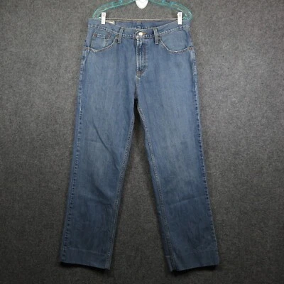 John B Stetson Men's Jeans Tag 34x28.5 Blue Denim READ: Legs Have Been Hemmed - Image 1 of 4