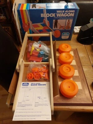 Vintage 1982 Toddler Baby Walker Walk-Along Block Wagon by Child Guidance BNIB - Image 1 of 4
