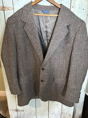 Vtg Pendleton Wool Tweed Jacket Gray Suede Elbow Patches 36/L - Image 1 of 4