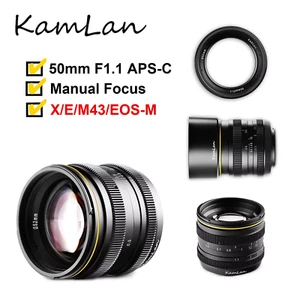 Kamlan 50Mm F1.1 APS-C Camera Lens for Canon EOS-M SONY E-Mount Fuji X M4/3 Mirr - Picture 1 of 6