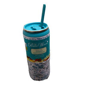 The Pioneer Woman Can Cooler Tumbler w/ Lid & Straw, Teal Floral *Fast Shipping*