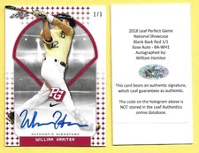 WILLIAM HAMITER 1/1 AUTO 2018 LEAF PERFECT GAME BLANK BACK RED AUTOGRAPH ALABAMA