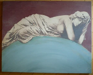 CLINTON GAUGHRAN, FIGURATIVE ABSTRACT NUDE OIL SURREAL CA CALIFORNIA MODERNISM - Picture 1 of 12