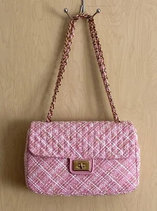 Borsa/borsa KARL LAGERFELD PARIS Agyness grande rosa/bianco multi $348,00 - Foto 1 di 8