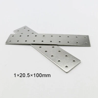 Placas de reparación planas rectas de hierro soportes 20,5 x 100 mm conector de soportes metálicos Foto 1 de 4