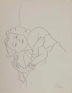 Henri MATISSE : Visage enfantin, Lithographie signée - Picture 1 of 5