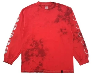 T-shirt uomo Huf Spitfire Burn Faster manica lunga tie dye rossa taglia S - Foto 1 di 12