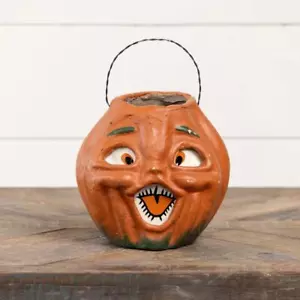 Ragon House 7" Retro Paper Mache Primitive Jack O-Lantern Choir Candy Bucket - Picture 1 of 2