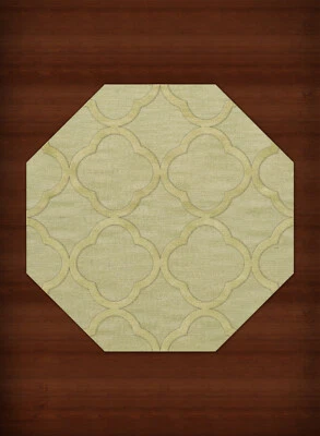 Green Quaterfoil Trellis Print Transitional Area Rug Geometric DV8 - Image 1 of 2