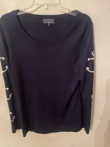 NEU Duffield Lane Nautical Pullover MARINEBLAU Anker Größe M Sail Resort Damen - Bild 1 von 6