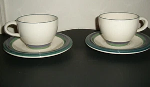 2 PFALTZGRAFF MOUNTAIN SHADOW CUPS & SAUCERS - Picture 1 of 4