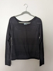 Athleta Size S Women's Shirt Limitless Mesh Crew Pullover Black - Picture 1 of 8