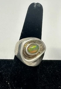 Hagit Gorali Oval Opal Sterling Silver Ring Size 9 - Picture 1 of 7