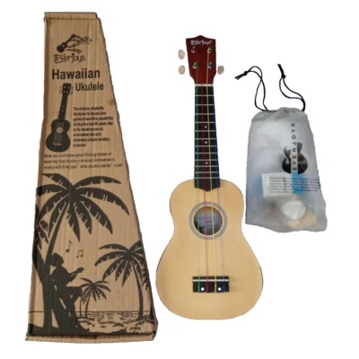 Ukelele acústico hawaiano soprano y afinador tilo 21" principiantes niños música regalo Foto 1 de 4