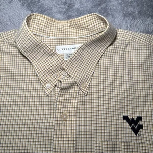 West Virginia Mountaineers WVU Cutter & Buck Mens Shirt XL Yellow Long Sleeve - Picture 1 of 17
