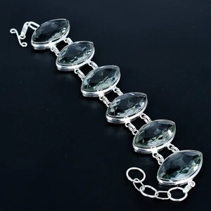 Alexandrite Marquise Gemstone 925 Sterling Silver Jewelry Bracelet 8" VJ 1222 - Picture 1 of 6
