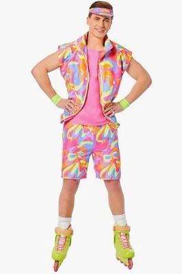 Barbie the Movie Skating Ken Doll Costume Mens M 38-40 Vest/Shirt Shorts Visor - Image 1 of 4