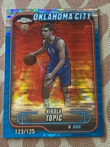 ⚡ NIKOLA TOPIC RC # 123/125 Blue Refractor ⚡ 2024-25 Topps Chrome  #119 OKC - Picture 1 of 2