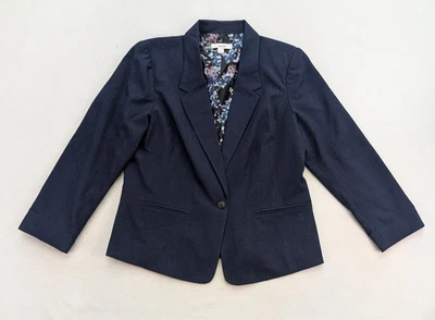 Kensie Women's Blazer Jacket Size L Blue One-Button Business Career - Image 1 of 4