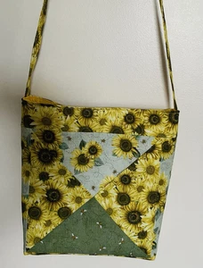 Handmade Designer Sunflower Tote Purse Cross Body Strap - Picture 1 of 1